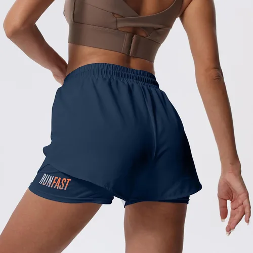 Vista 3 de Pantalones cortos de entrenamiento 2 en 1 para mujer, para gimnasio, yoga, correr, ciclismo, tenis, faldas de verano