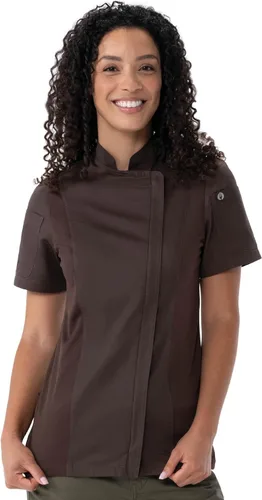 Vista 10 de Chef Works Springfield - Abrigo de chef para mujer Negro