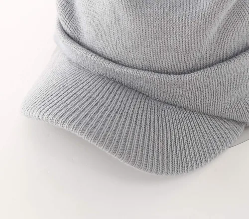 Vista 34 de Home Prefer - Gorro de invierno para hombre con visera, cálida y doble punto.