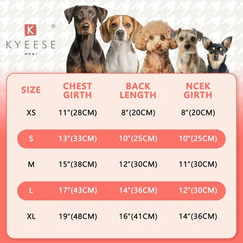 Vista 6 de KYEESE Vestido para perros gris con corbatín rosa para mascotas, ropa para cachorros para perros pequeños, falda para perros