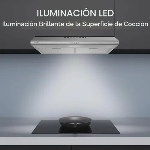 Vista 6 de Hermitlux Campana para debajo del gabinete, campana de ventilación de 30 pulgadas con ventilador de escape de 3 velocidades, convertible con y sin