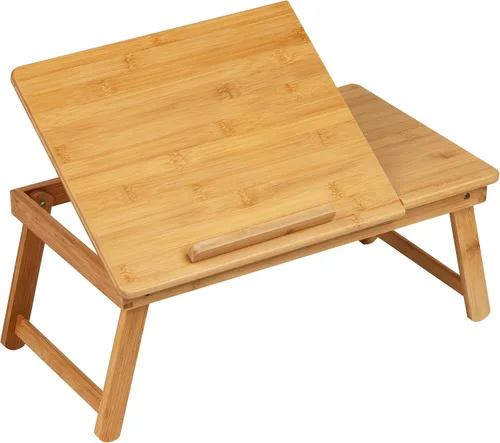 Vista 7 de Mind Reader Mesa para Portátil Lap Desk, Soporte para Laptop, Bandeja de Cama, Cuarto de Dormitorio, Patas Plegables, Rayón de Bambú, 19.75"L x 12"W