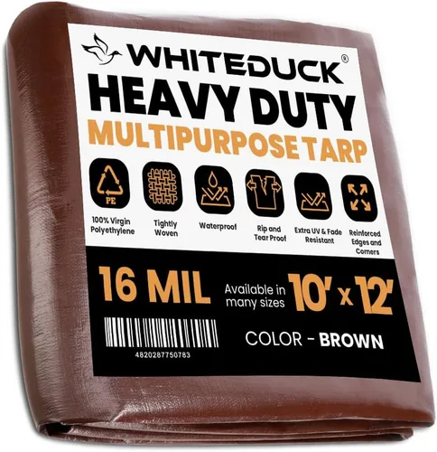 Vista 7 de Whiteduck 8' x 10' Lona de poliéster de alta resistencia de 16 mil, impermeable 100% resistente a los rayos UV, a prueba de desgarros y roturas