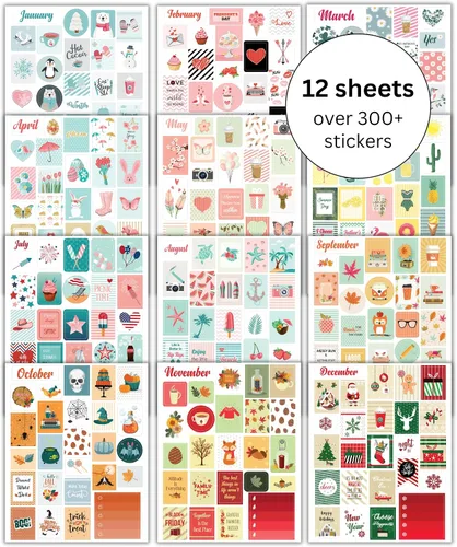 Vista 10 de Lamare Calcomanías decorativas para agenda de álbumes de recortes para mujeres, lindas y estéticas calcomanías de calendario para diario, uso