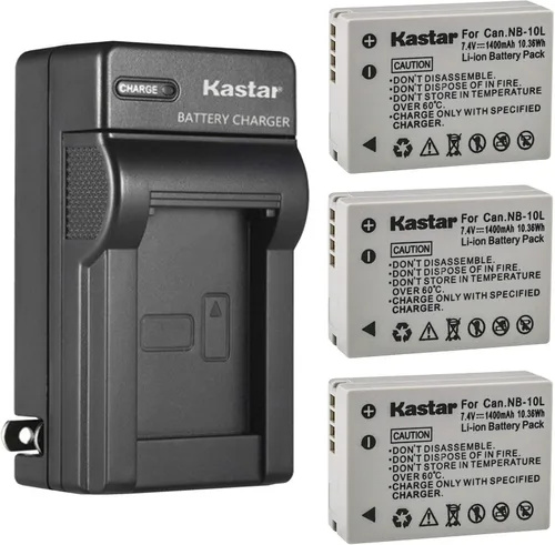 Vista 6 de Kastar Reemplazo del cargador de batería de pared de CA para Canon NB-10L NB10L, NB-10LH NB10LH, cargador Canon CB-2LC, Canon PowerShot SX40 HS