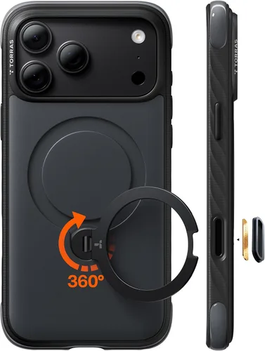 Vista 10 de TORRAS Funda Q3 Rugged para iPhone 18 Pro 360 con soporte magnético, apto Isla azul