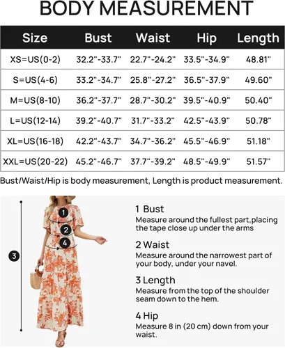 Vista 5 de ZESICA Vestido largo casual de verano para mujer, con estampado floral, manga corta con vuelo, cuello redondo, cintura alta fruncida