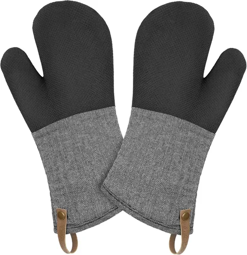 Vista 12 de Cuisinart Chambray - Guantes para horno de cocina, resistentes al calor Carbón