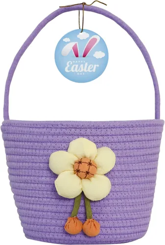 Vista 11 de Cesta de Pascua, cestas de Pascua para niños, cesta de Pascua personalizada para niños y niñas, juego de 2 huevos de conejo vacíos, niños, niñas