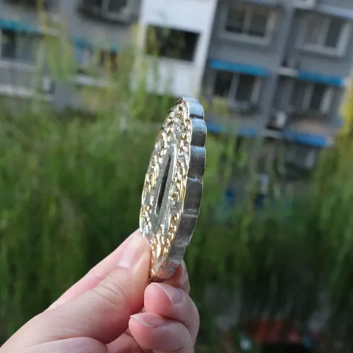 Vista 5 de Espada samurái japonesa Koshirae-Tsuba Fuchi Kashira Menuki Cobre chapado en oro