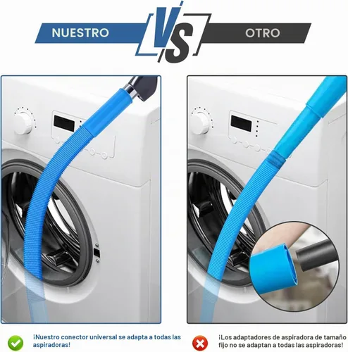Vista 3 de Kit de Limpiador de Ventilación para Secadora PetOde, Accessorio Flexible para Aspiración de Pelusa Compatible con la Mayoría de Aspiradoras, Azul