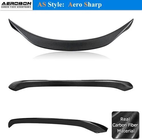 Vista 5 de Alerón de maletero de fibra de carbono real para Maserati Ghibli Sedan 2014-2024 Estilo AS (Aero Sharp), se adapta a todos los adornos Maserati