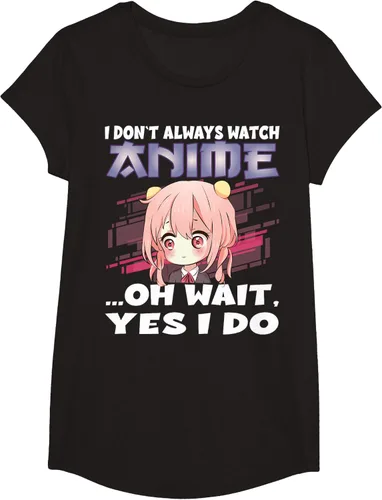 Vista 4 de Ver camiseta japonesa de anime con estampado de anime Girl, Negro, S
