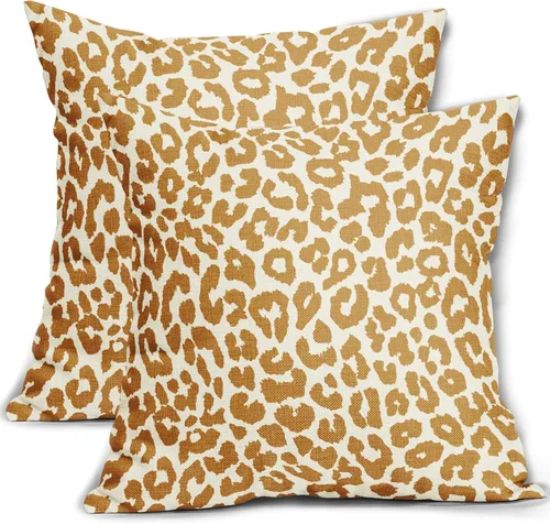 Vista 61 de Juego de 2 fundas de almohada con estampado de leopardo negro de 16 x 16 pulgadas, diseño de animal de guepardo, chinoiserie, fundas de almohada