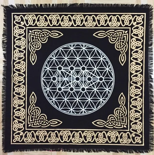 Vista 22 de Indian Consigners Paño de Altar A-Z Péndulo de Hechicería Pentagrama Alter Tarot Spread Wiccano Cuadrado Paño de Mesa Sagrado Paño Espiritual