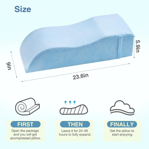 Vista 7 de Almohadas de elevación de piernas para después de la cirugía, almohada de elevación de piernas para lesiones o descanso, almohada de cuña de espuma