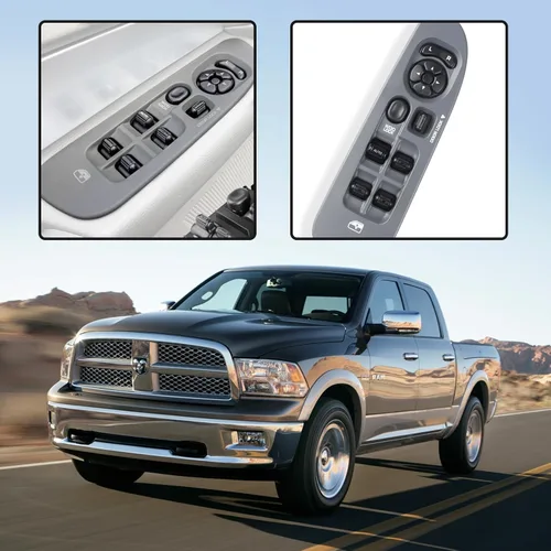 Vista 3 de Interruptor y bisel de la ventana eléctrica principal (lado del conductor y lado del pasajero) 56049805AB para Dodge Ram 1500 2500 3500 2001-2004