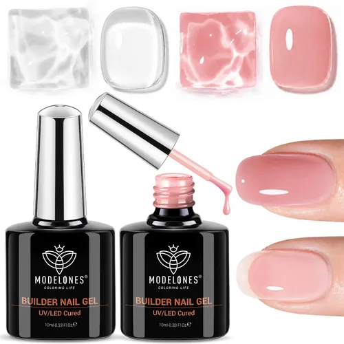 Vista 24 de modelones 2pcs 0.5 fl oz 10 in One X Nail Gel Pegamento Gel Base Coat Brush D-transparente-2