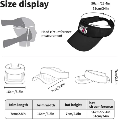 Vista 4 de Visors for Women Cancer Support Squad Hats, Visor Hat for Men Sun Visor Hats Lightweight Sun Visor Hats
