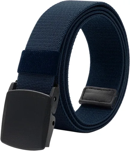Vista 15 de LionVII Cinturones elásticos para hombre con hebilla de plástico sin metal para deportes de trabajo, fácil de recortar para adaptarse a cintura