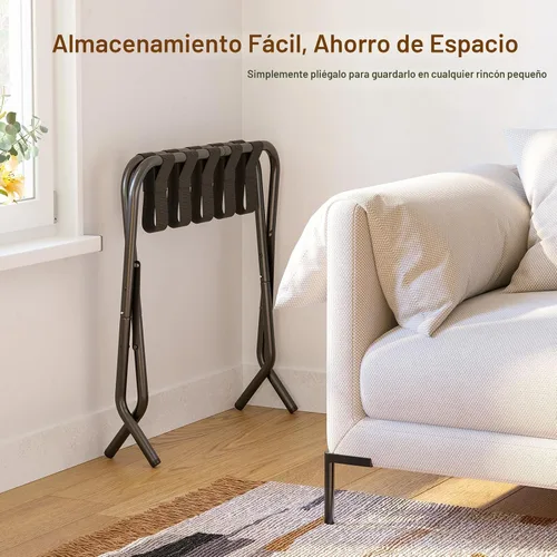 Vista 4 de AMHANCIBLE Portaequipajes, soportes plegables para maleta, juego de 2, soporte de equipaje de metal para habitación de invitados, dormitorio, hotel