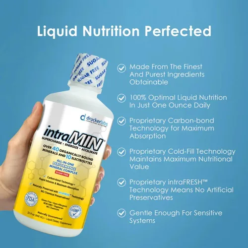 Vista 3 de Drucker Labs - Suplemento de minerales líquidos orgánicos intraMIN para hombres, mujeres, niños, apoyo inmunológico y muscular, sin OMG, sin gluten