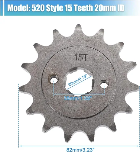 Vista 3 de X AUTOHAUX 1 juego de 520 estilos 15 dientes 0.787 in ID motocicleta piñón delantero para motocicleta 50cc 70cc 110cc 125cc motocicleta Dirt Pit