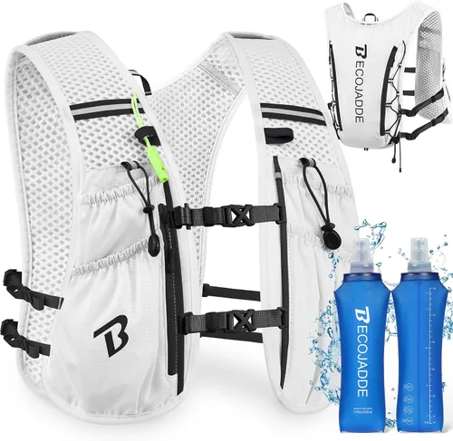 Vista 18 de BECOJADDE Chaleco de Hidratación Mochila para Correr para Hombres Mujeres, Mochila de Hidratación Ligera de 5L para Correr, Chaleco de Hidratación
