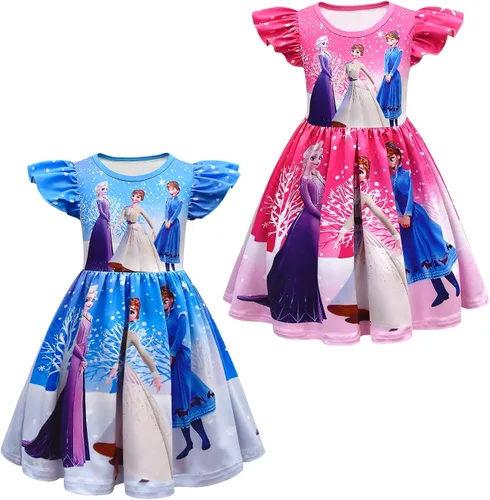 Vista 2 de AOVCLKID Vestido de princesa para niñas, disfraz de cosplay de Halloween