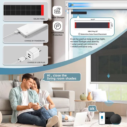 Vista 2 de SmartWings Persianas motorizadas con 5% de apertura, funcionan con Homekit Z-Wave Alexa SmartThings Google, persianas inteligentes con filtro de luz