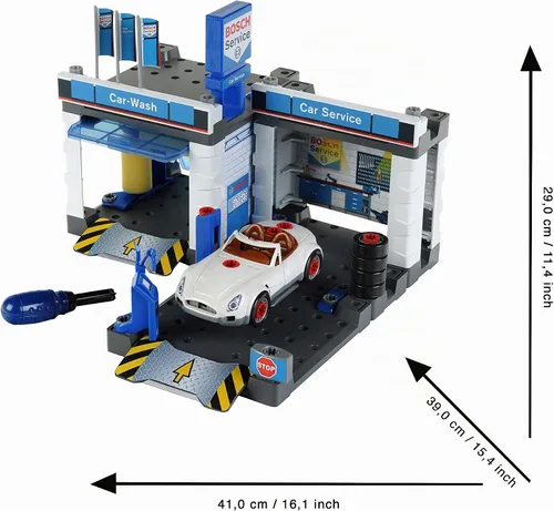 Vista 4 de Theo Klein Bosch de reparación de automóviles con Car Wash Playset
