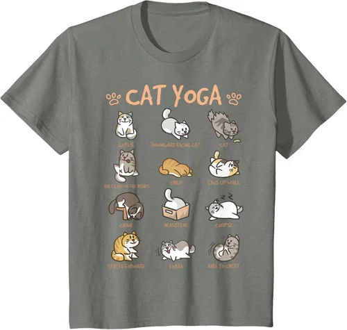 Vista 95 de Cat Yoga Poses Cats Practicing Mindfulness Meditación Kitten - Camiseta, Negro, S