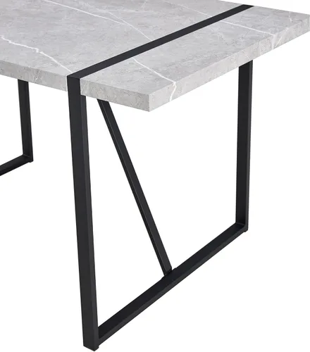 Vista 9 de 55 inch Kitchen Table for 4 People, Rectangular Dinner Table Easy Assembly, (Gray)(ONLY Table) UA736