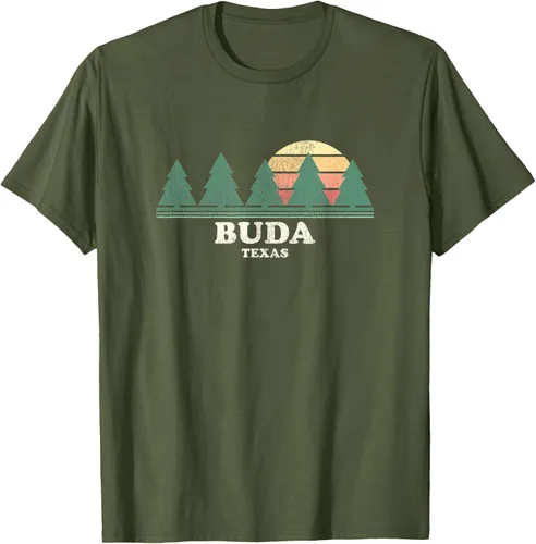 Vista 4 de Buda TX Vintage Throwback Tee Retro 70s Design T-Shirt