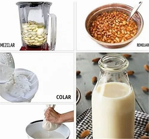 Vista 8 de 2 bolsas de leche de nuez de calidad profesional, grande de 10 x 12 pulgadas, de grado comercial, bolsa de leche de almendra reutilizable y colador