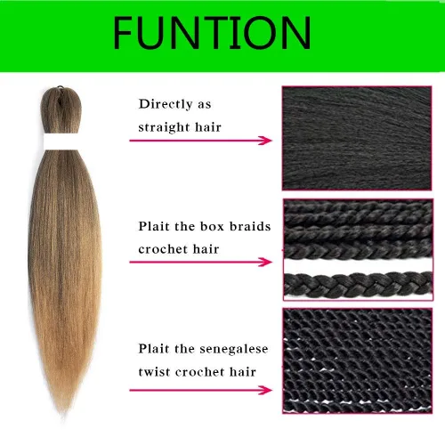 Vista 4 de Cabello trenzado preestirado de 14 pulgadas, 8 paquetes de cabello trenzado preestirado, trenzas de ganchillo, extensiones de cabello trenzado Yaki