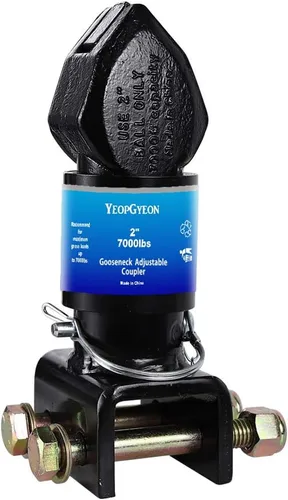 Vista 8 de Acoplador de remolque ajustable de cuello de cisne 2-5/16 "capacidad de tamaño de bola: 12500 libras, color negro Diseño de bloqueo de manga
