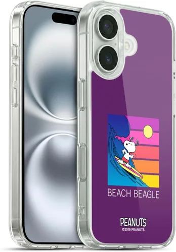 Vista 14 de Head Case Designs Funda de gel suave con licencia oficial de Peanuts Tropical Surf Snoopy Aloha Disco compatible con Apple iPhone 13 Mini Surf