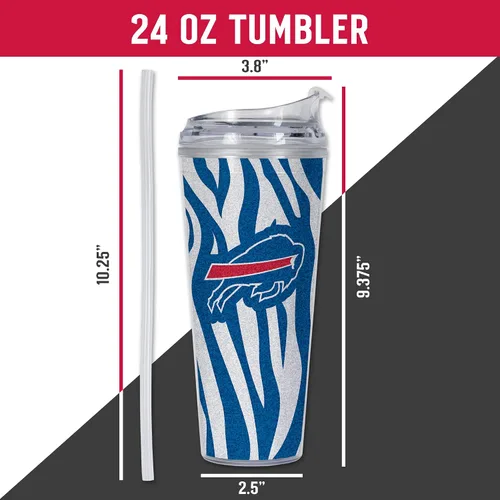 Vista 6 de Rico Industries Taza acrílica NCAA estándar de 24 onzas con tapa con bisagra, taza de doble pared oficialmente licenciada con pajita