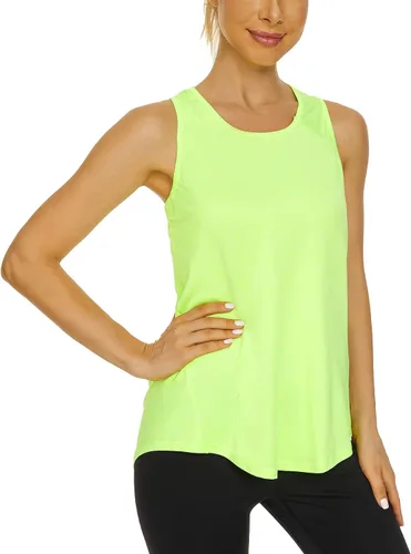 Vista 4 de Camiseta sin mangas de entrenamiento para mujer, diseño deportivo de espalda cruzada, para yoga, gimnasia y hacer ejercicio