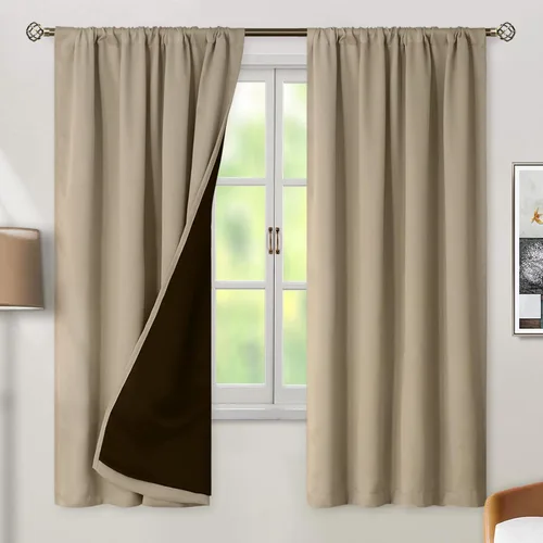 Vista 101 de BGment - Cortinas opacas para sala de estar de 63 pulgadas de largo, juego de 2 paneles, cortinas para oscurecer toda la habitación, cortinas