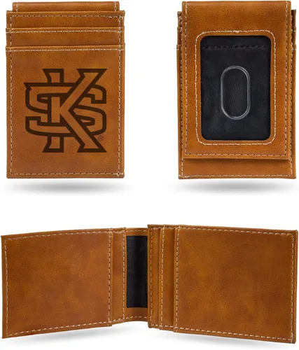 Vista 8 de Cartera de bolsillo frontal grabada con láser NCAA - Compacta/Cómoda/Delgada