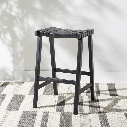 Vista 2 de Safavieh Home Collection Abreu - Taburete rectangular de madera maciza de 30 pulgadas (totalmente montado)