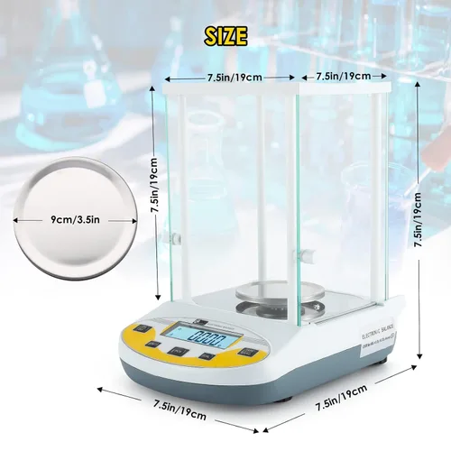 Vista 5 de CGOLDENWALL Balanza analítica de 0.00 oz, báscula de laboratorio electrónica de 1 mg báscula analítica de precisión báscula de joyería, báscula