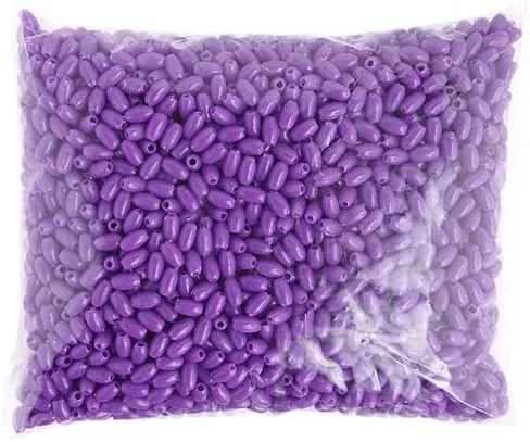 Vista 3 de John Bead Rosario 0.315x0.197 in, Plástico Morado Oscuro