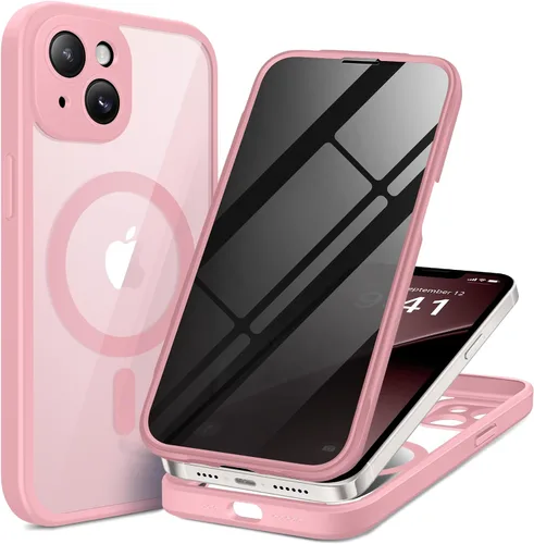 Vista 64 de BERFY Funda para iPhone 12 Pro Max, compatible con MagSafe, protector de pantalla de privacidad integrado y protección de cámara, antiespía