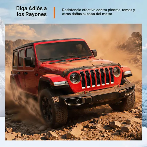 Vista 4 de powoq Deflector de capó compatible con Jeep Wrangler JK 2007-2018