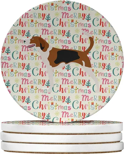 Vista 63 de AIDI Atlas Mountain Dog Merry Christmas - Posavasos grandes de piedra arenisca, paquete de 4