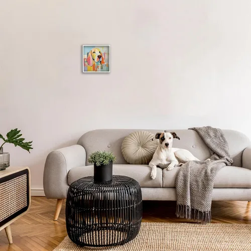 Vista 3 de Stupell Industries Retrato abstracto de perro enmarcado Giclée por Irena Orlov