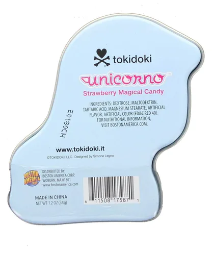 Vista 3 de Tokidoki Unicorno - Caramelo de fresa en lata coleccionable